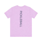 Personalized pickleball T-shirt with custom name and club paddle graphic, designed by Printify for enthusiasts.