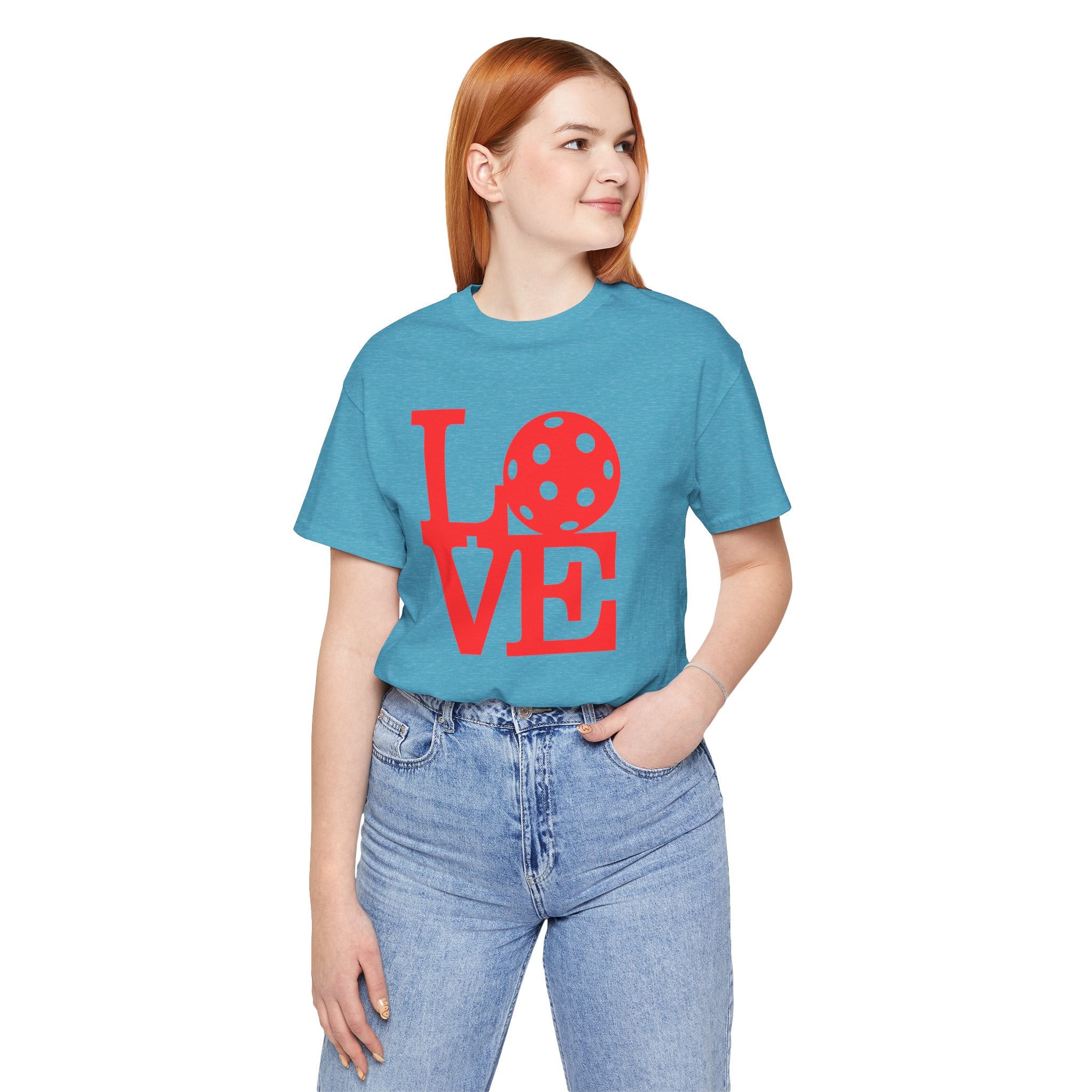 Unisex LOVE Pickleball T-Shirt | Bold Red Graphic Tee with Pickleball O | Shirt XS–4XL | 6 Colors