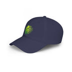 Neon green Matrix Burst pickleball cap by Printify, low profile cotton baseball hat with adjustable strap.