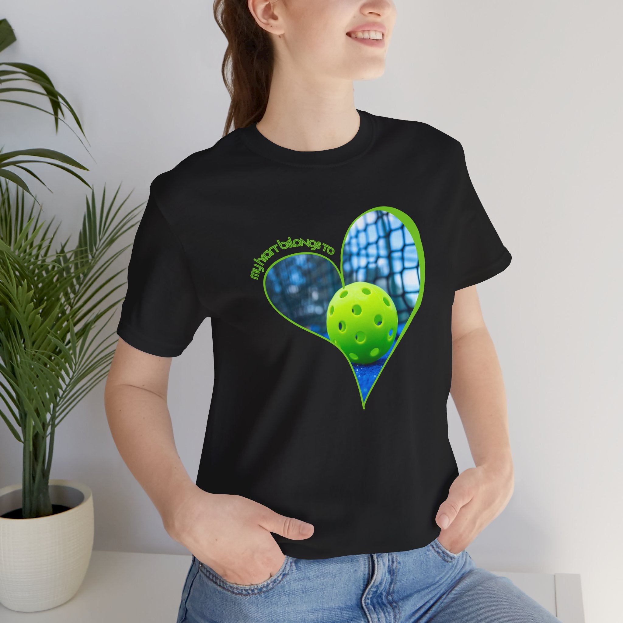 Unisex My Heart Belongs To Pickleball T-Shirt | Relaxed Fit, Soft & Comfy Tee | Lightweight Activewear