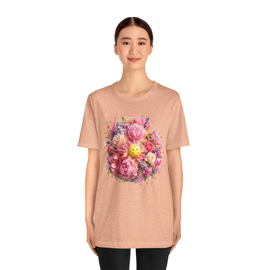 Peony Pickleball Tee — Premium Cotton Unisex T-Shirt