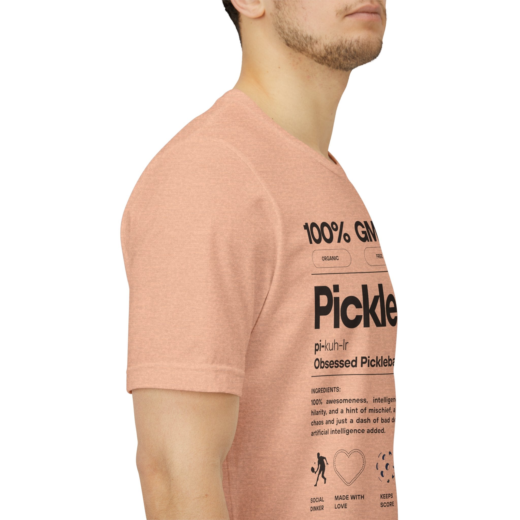 Men's black Pickler Funny Definitions T-Shirt with pickleball-themed text, lightweight activewear by Printify.