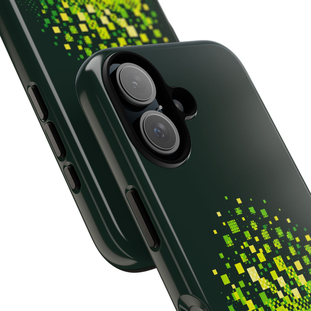 Pixelated Pickleball Electric Green Phone Case —  Compatible with iPhone, Samsung & Google Pixel-PeaMac Tees