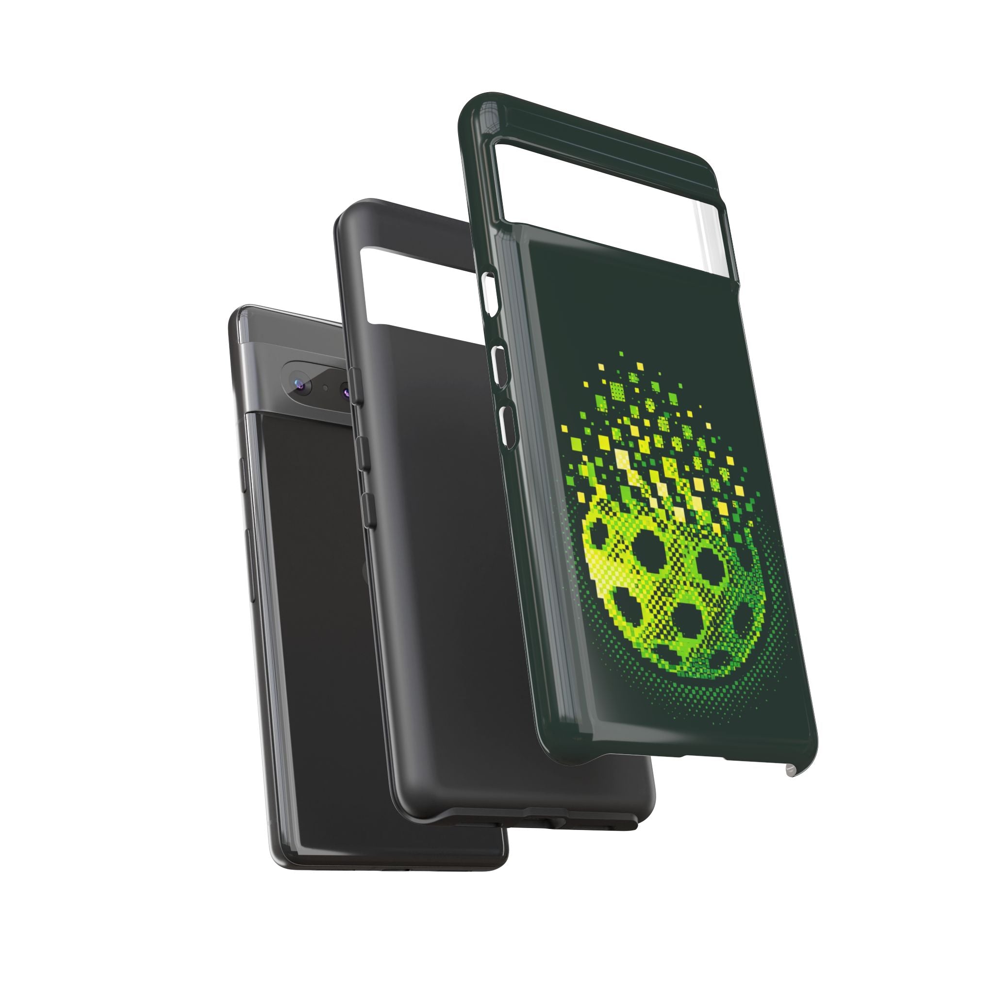 Pixelated Pickleball Electric Green Phone Case —  Compatible with iPhone, Samsung & Google Pixel-PeaMac Tees