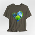 White Pickleball T-shirt with "My Heart Belongs to Pickleball" slogan, suitable for players and fans, by Printify.