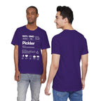 Men's Pickler Funny Definitions T-Shirt by Printify featuring white text, lightweight activewear, perfect for pickleball enthusiasts.