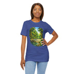 Unisex Hidden Forest Pickleball T-Shirt featuring Bainbridge Island tribute, printed by Printify, with forest and pickleball graphics.