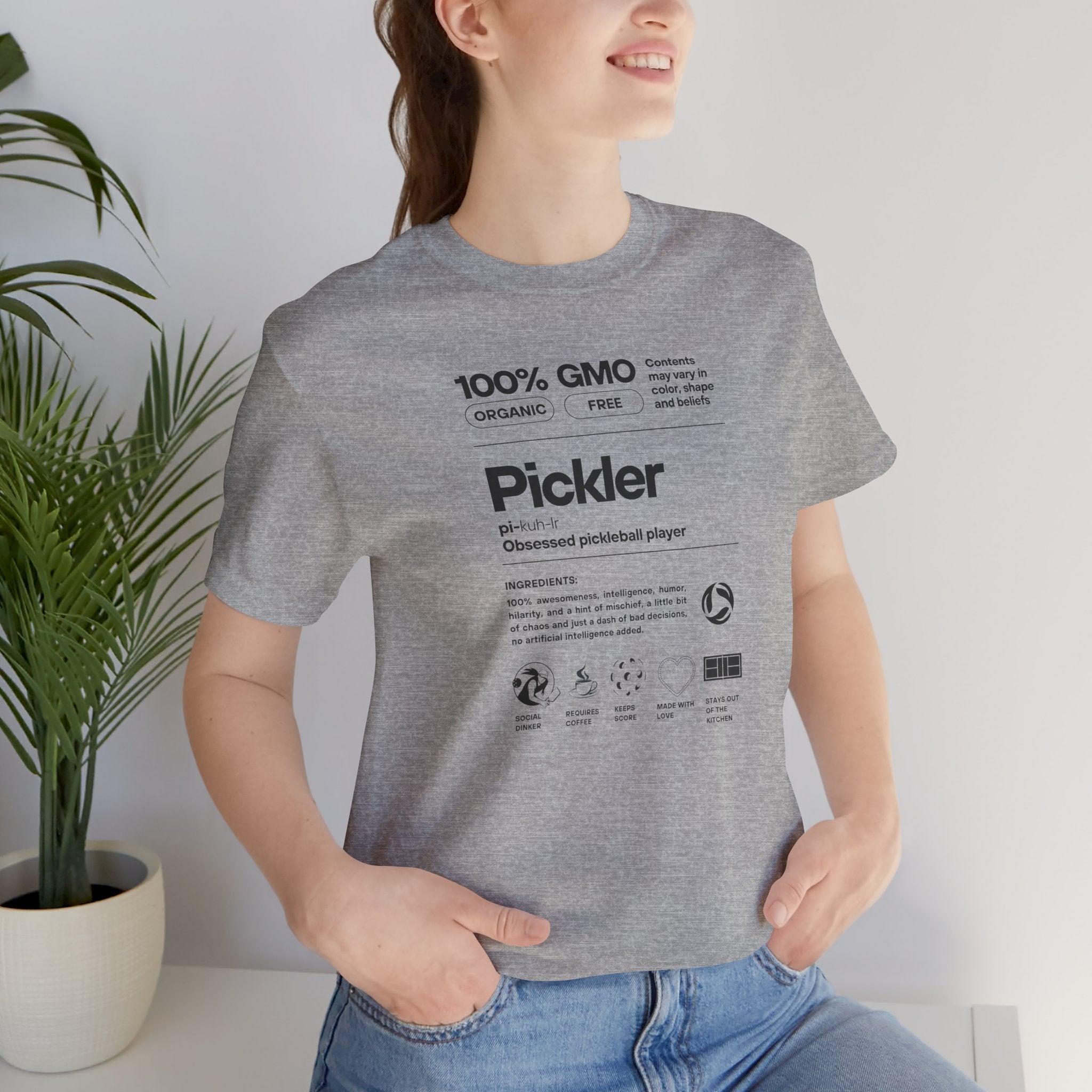 Women's Pickler Funny Definitions T-Shirt by Printify, black lightweight pickleball tee with humorous text print.