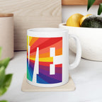LOVE Rainbow Pride Ceramic Mug - Colorful LGBTQ+ Coffee Cup - Product Photo - PeaMacTees