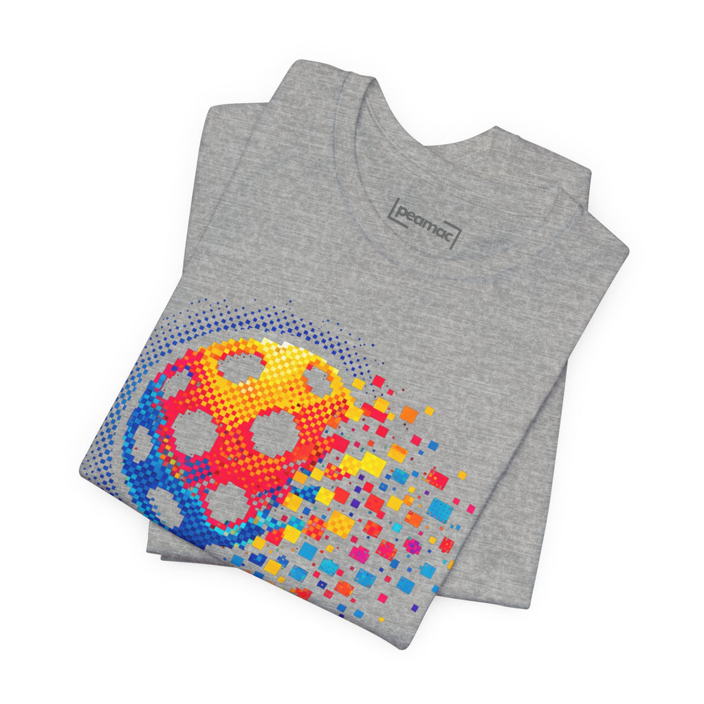 Matrix Burst Pickleball Tee, retro court graphic T-shirt by Printify, featuring vibrant pickleball-inspired design on a casual shirt.