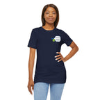 Custom pickleball t-shirt by Printify featuring a paddle graphic with personalized name and club text on a casual tee.