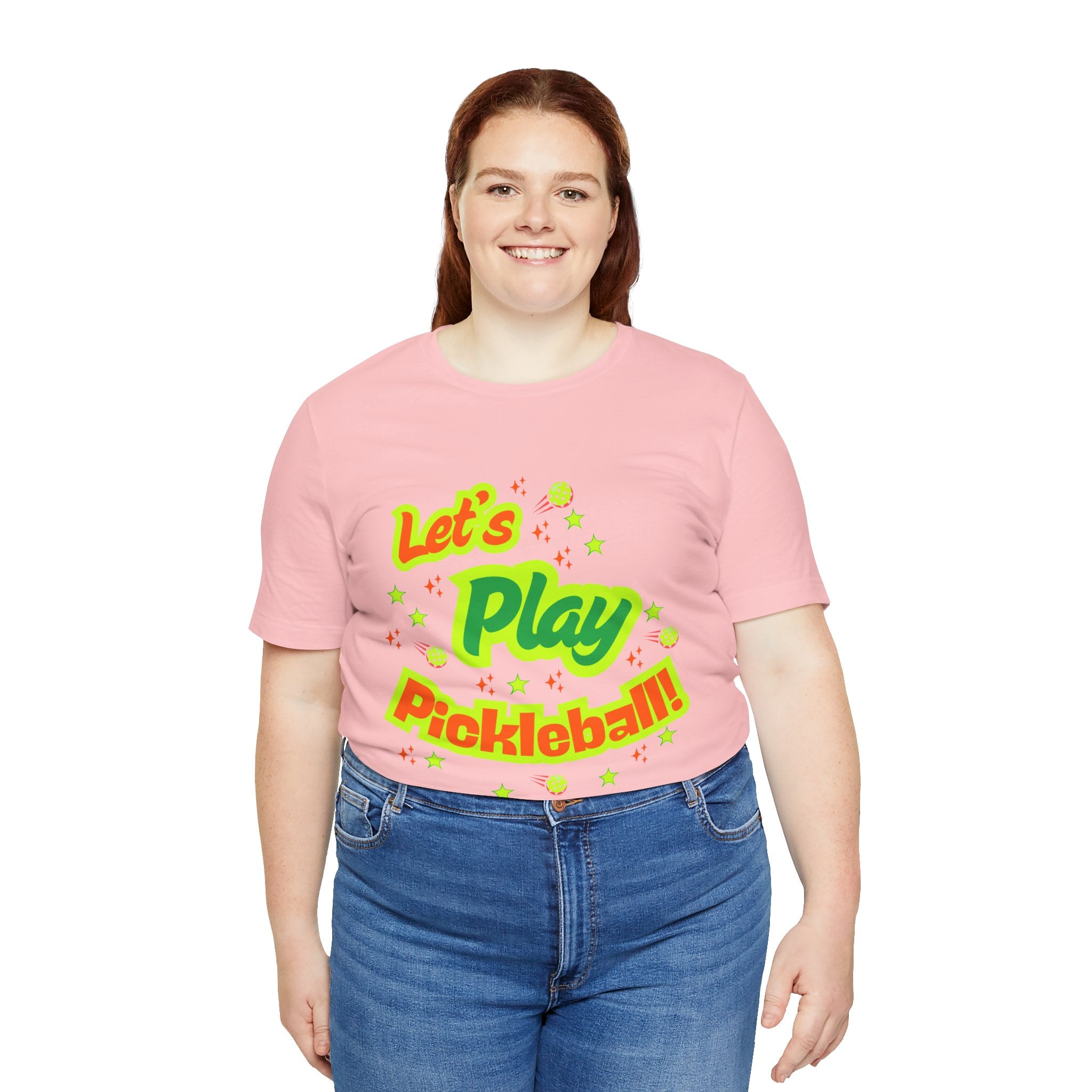 Unisex Let’s Play Pickleball Tee | Bright Tees for Every Player | Vibrant Active Sport Graphic T-Shirt | Gift for Men & Women