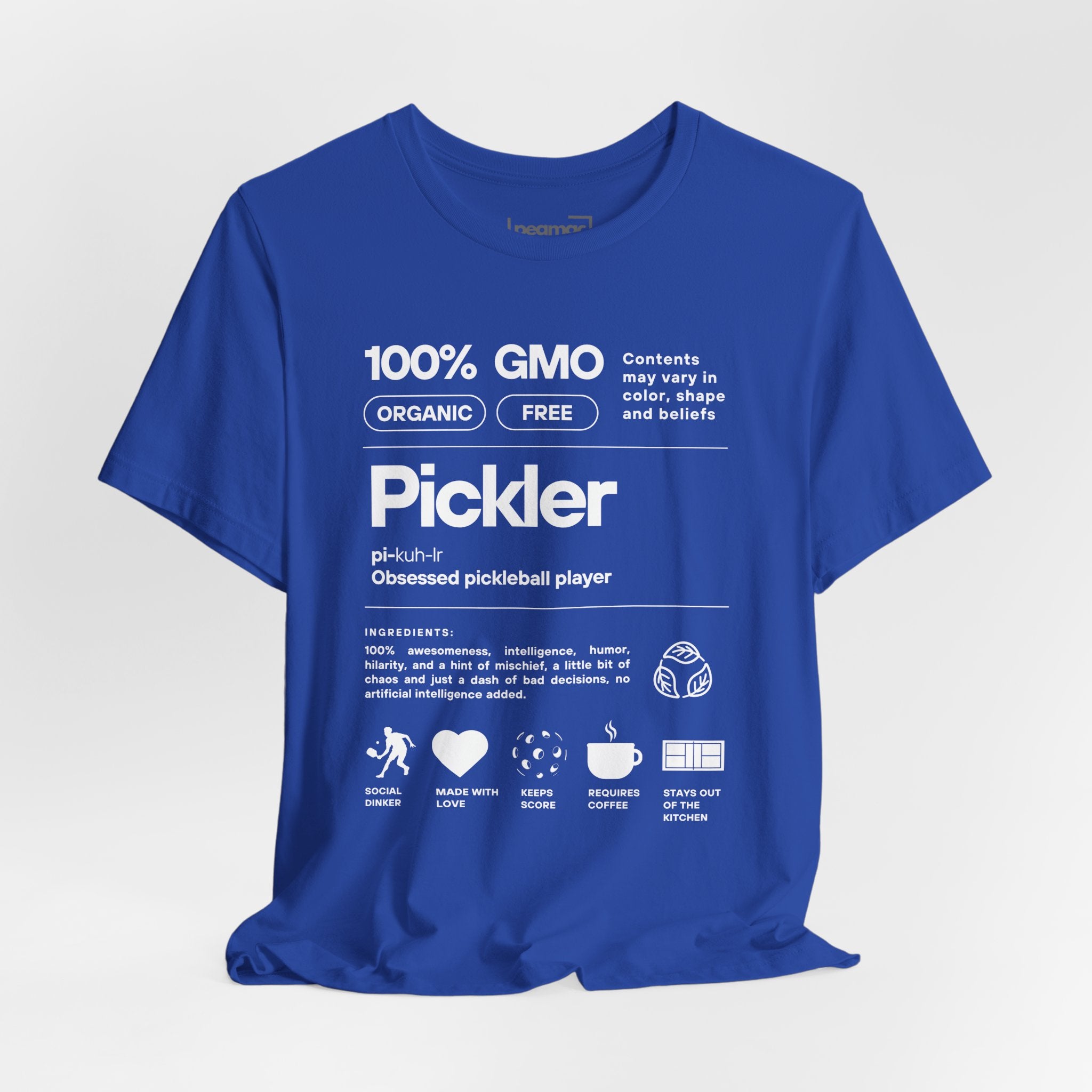Men's Pickler Funny Definitions T-Shirt with white text, lightweight activewear, perfect for pickleball enthusiasts and casual wear.