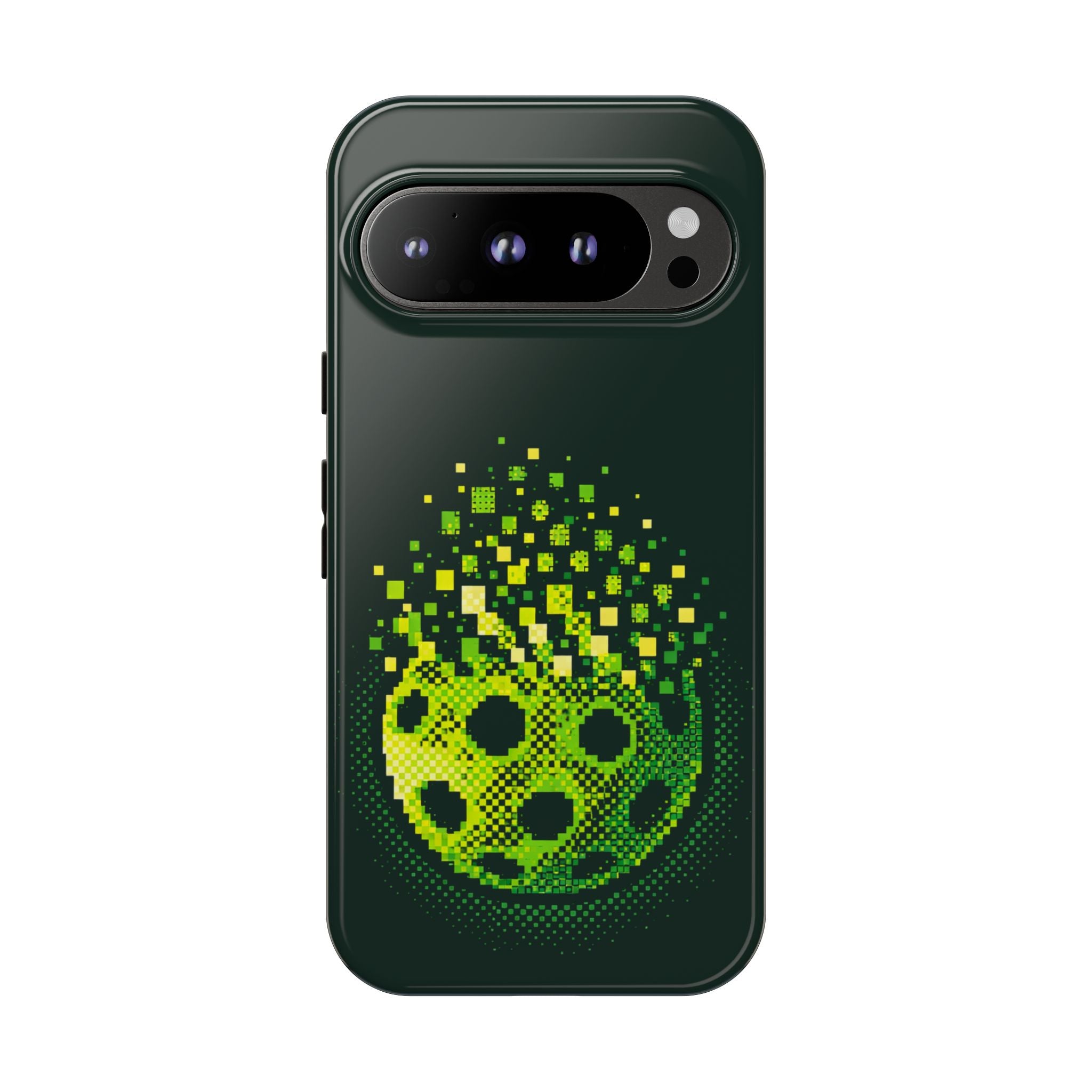 Pixelated Pickleball Electric Green Phone Case —  Compatible with iPhone, Samsung & Google Pixel-PeaMac Tees