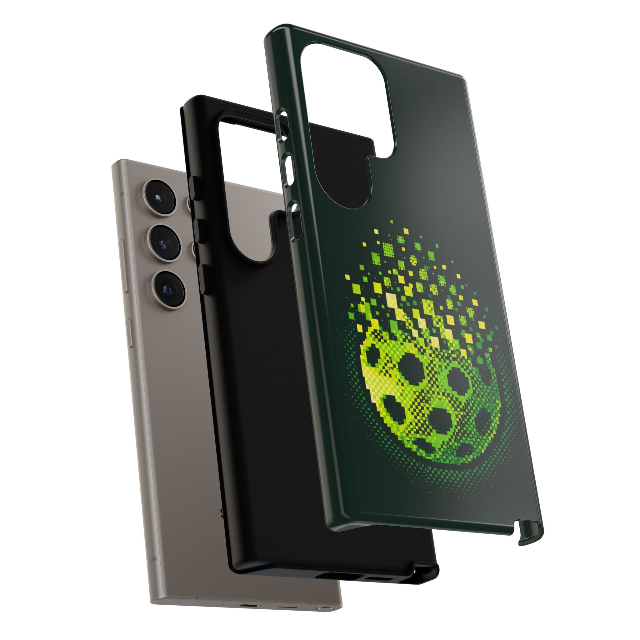 Pixelated Pickleball Electric Green Phone Case —  Compatible with iPhone, Samsung & Google Pixel-PeaMac Tees