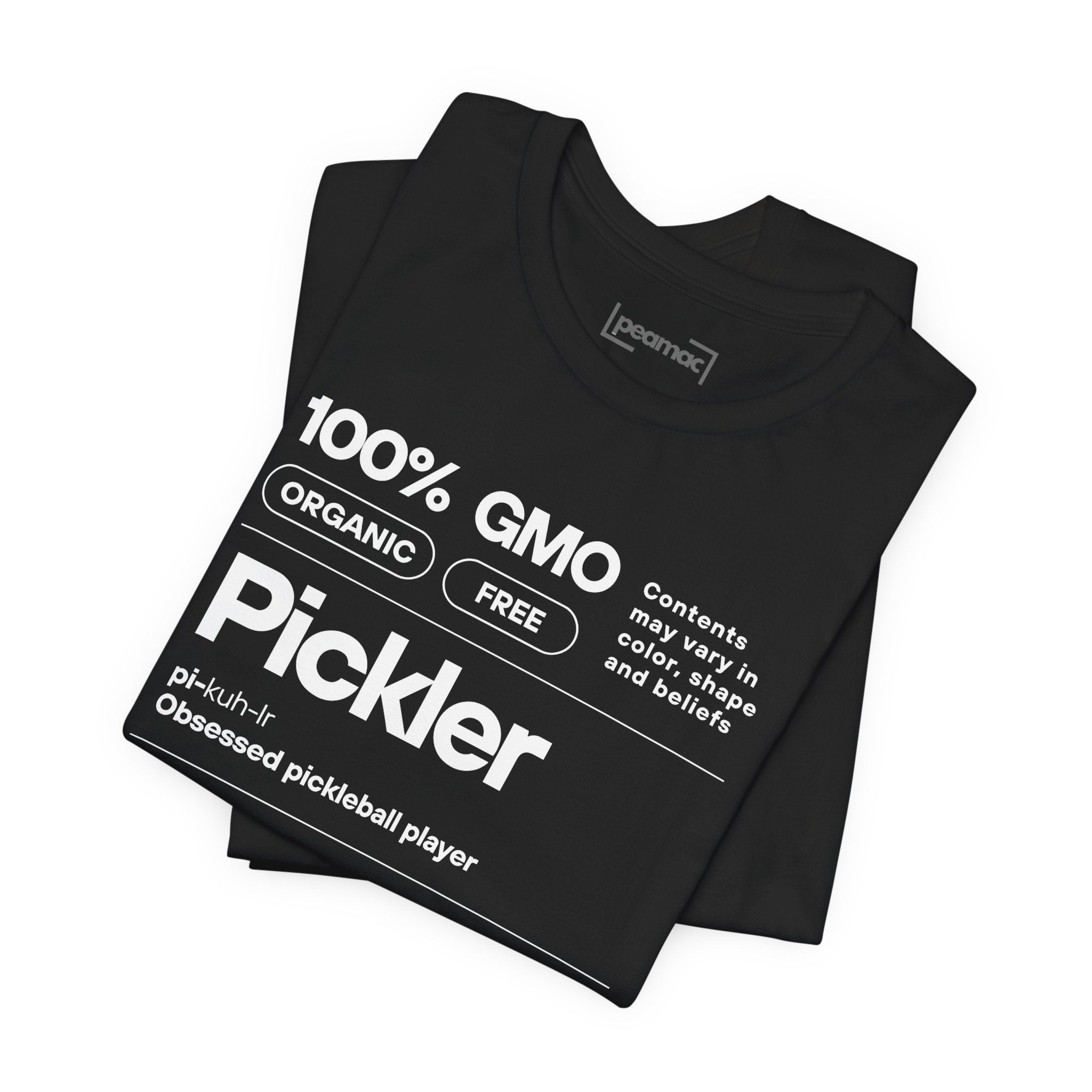 Men's Pickler Funny Definitions T-Shirt with white text, lightweight activewear, perfect for pickleball enthusiasts.