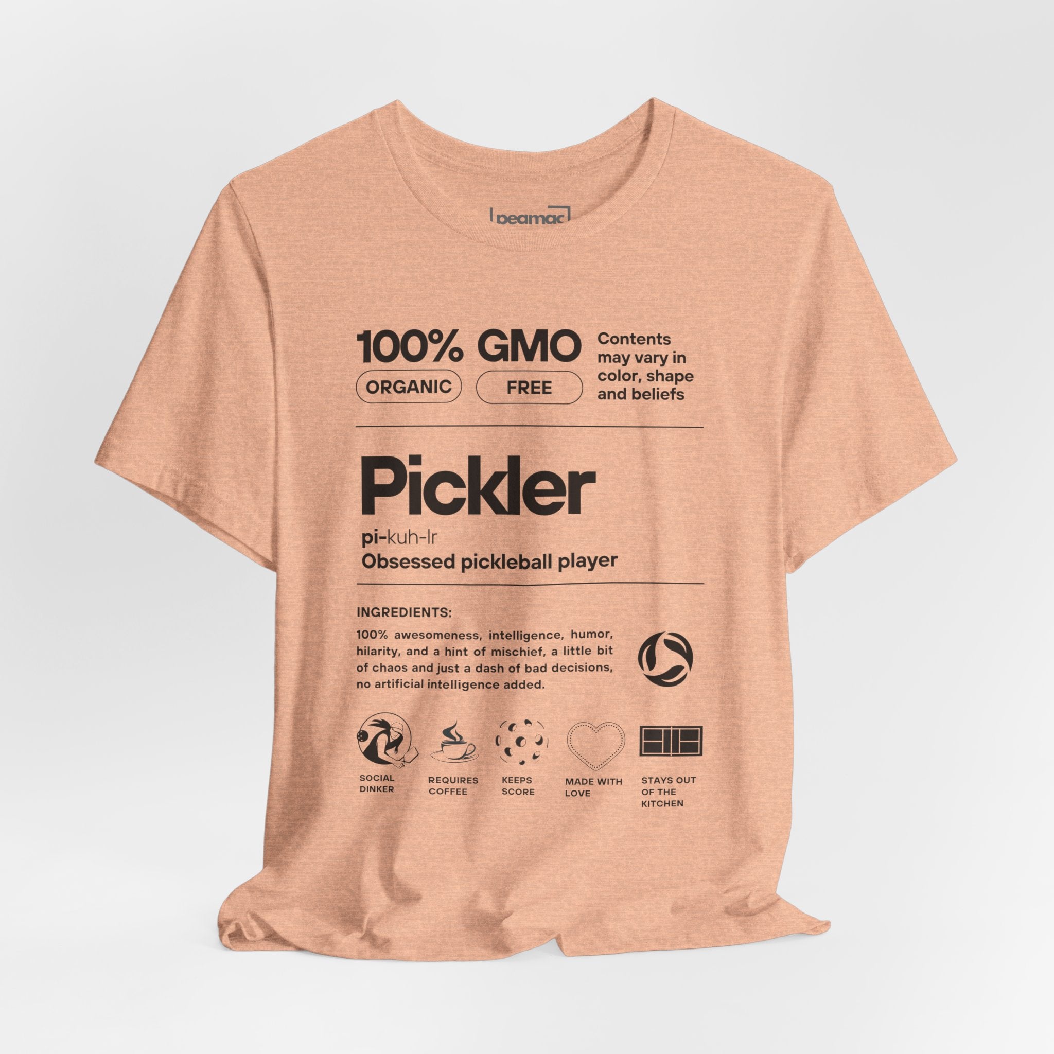 Women's Pickler Funny Definitions T-Shirt with black text, lightweight activewear, perfect for pickleball enthusiasts.