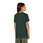 Youth Dinking Diva T-shirt featuring a gold filigree pickleball graphic, kids' clothing by Printify, with colorful design on white fabric.