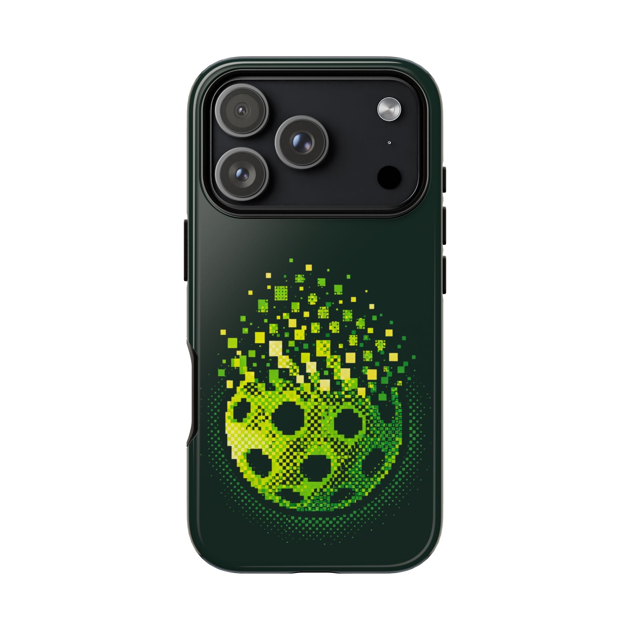 Pixelated Pickleball Electric Green Phone Case —  Compatible with iPhone, Samsung & Google Pixel-PeaMac Tees