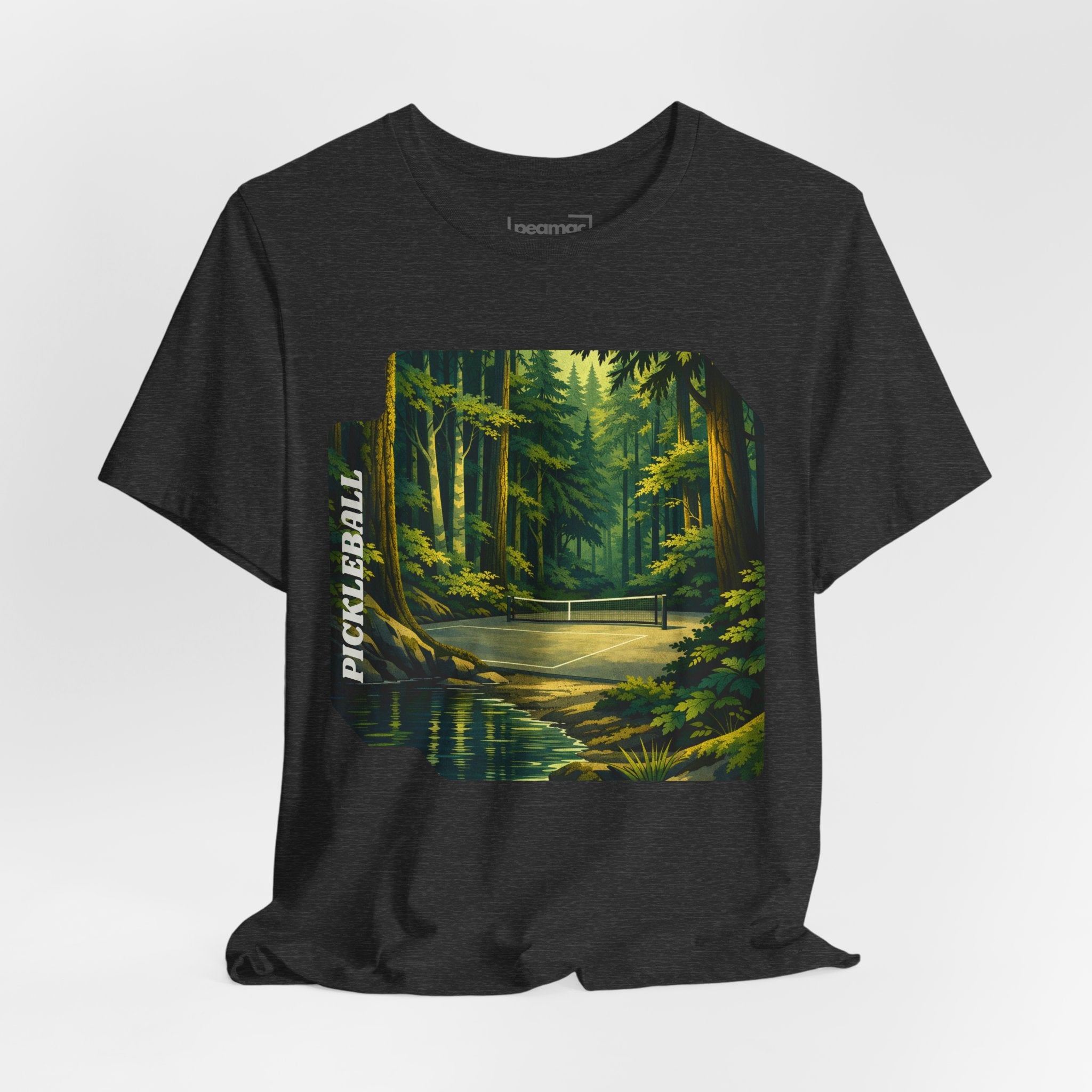 Unisex Hidden Forest Pickleball T-Shirt by Printify featuring Bainbridge Island tribute design on soft fabric.