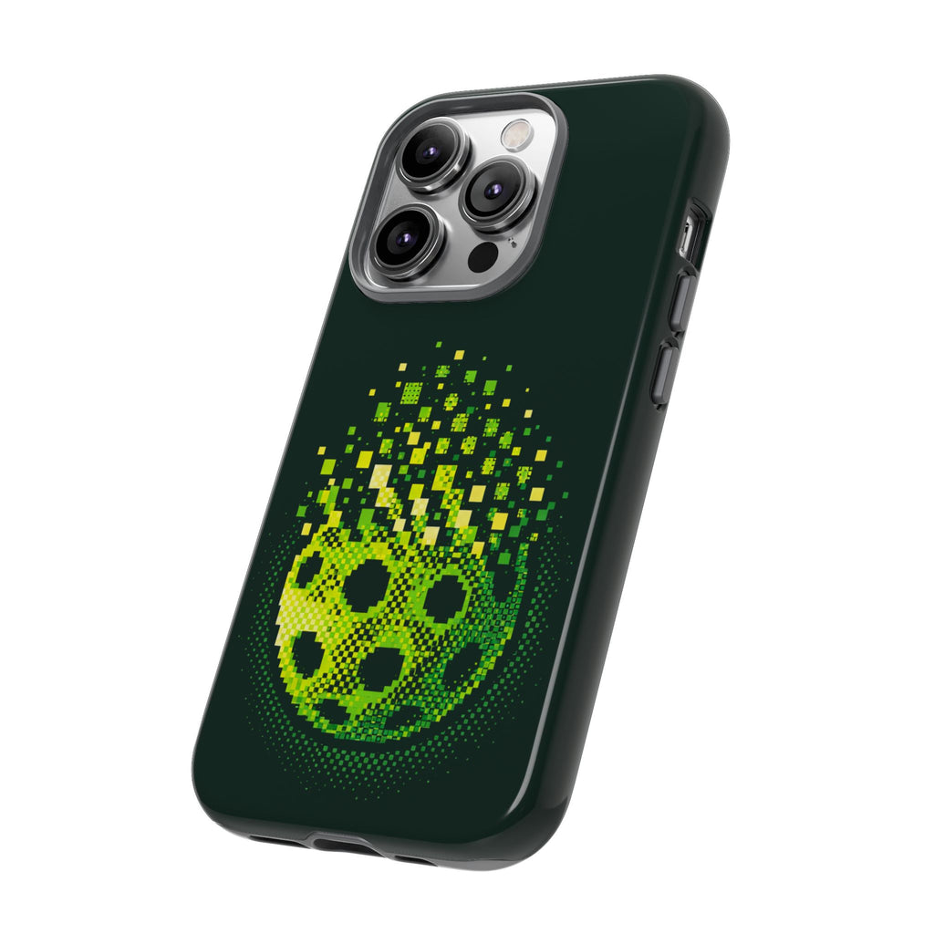 Pixelated Pickleball Electric Green Phone Case —  Compatible with iPhone, Samsung & Google Pixel-PeaMac Tees