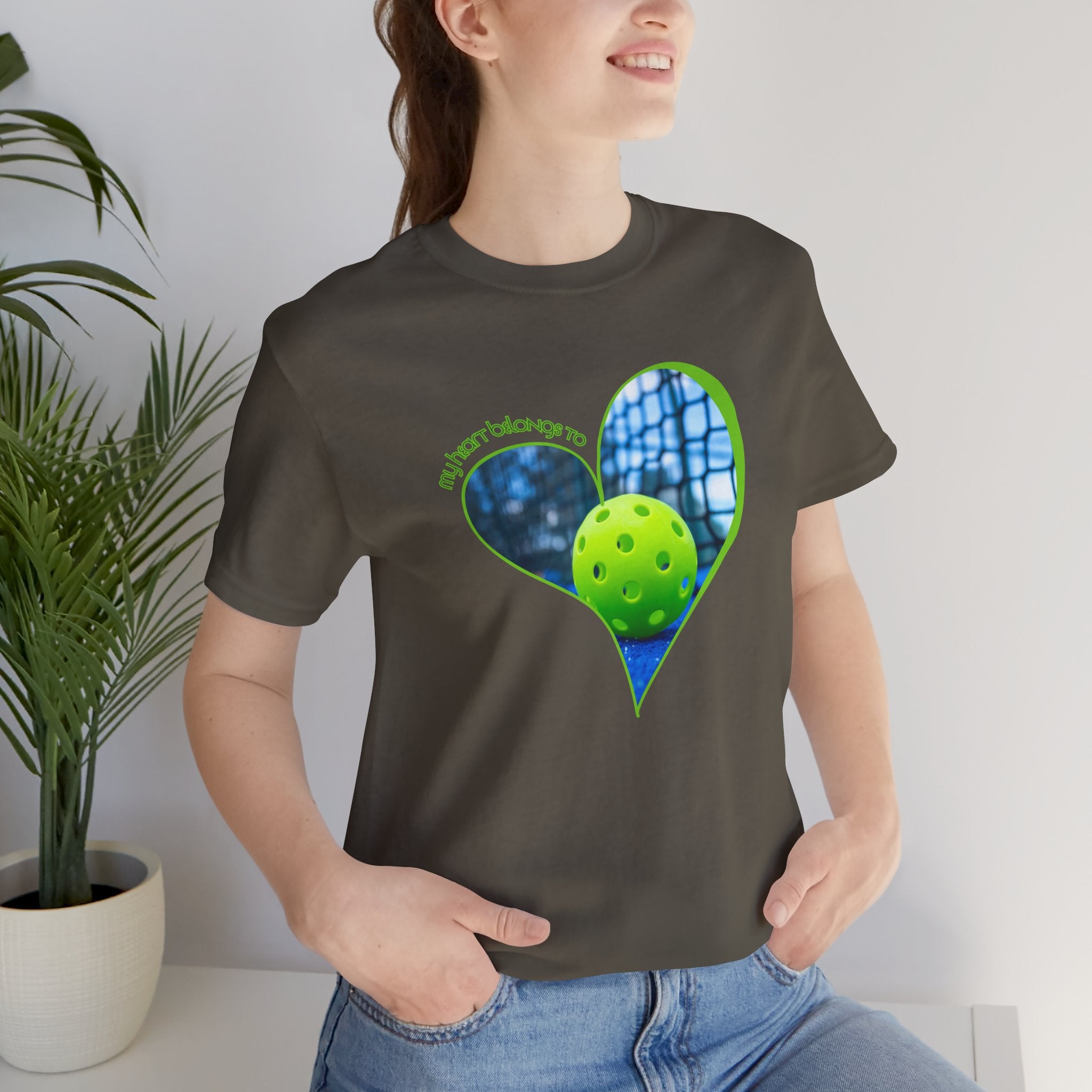 Unisex My Heart Belongs To Pickleball T-Shirt | Relaxed Fit, Soft & Comfy Tee | Lightweight Activewear