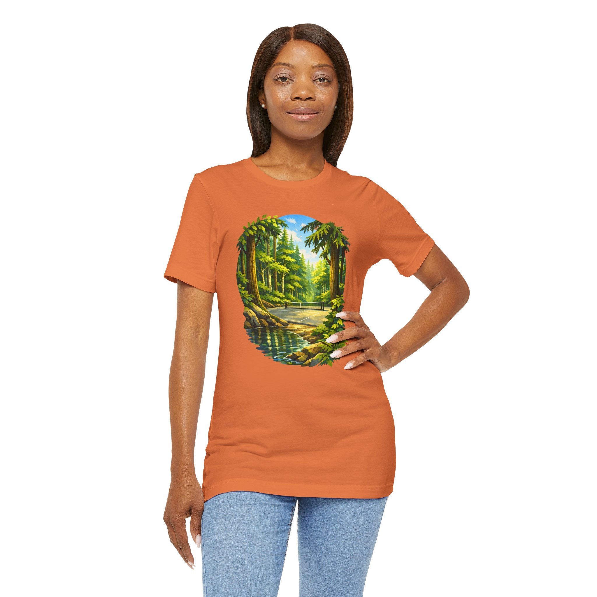 Bainbridge Island Hidden Pickleball Forest T-Shirt | Pacific Northwest Outdoor Court Graphic Tee | Unisex Pickleball Apparel