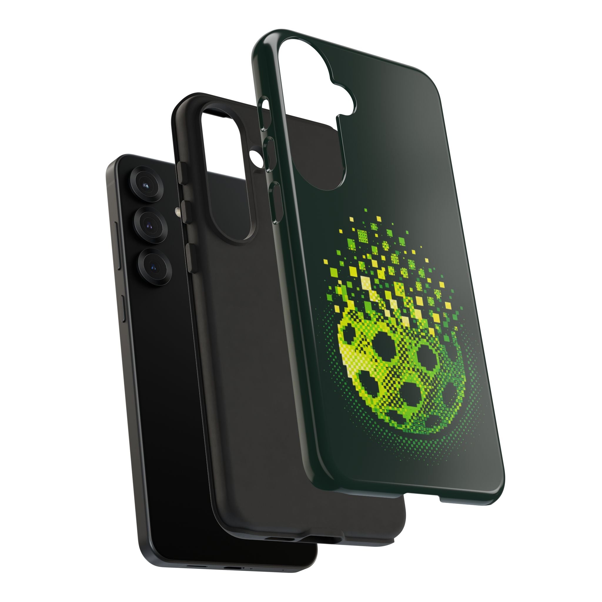 Pixelated Pickleball Electric Green Phone Case —  Compatible with iPhone, Samsung & Google Pixel-PeaMac Tees