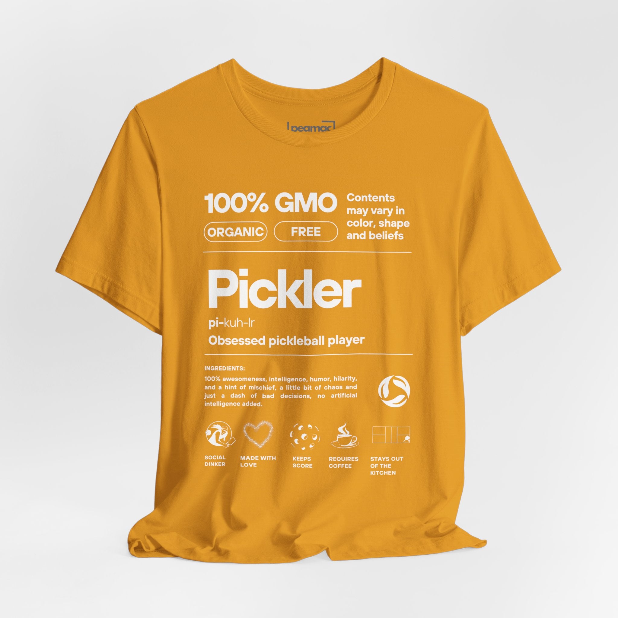 Women's Pickler Funny Definitions T-Shirt with white text, lightweight activewear perfect for pickleball enthusiasts.
