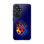 Matrix Burst Pickleball phone case by Printify for iPhone, Samsung, and Google Pixel featuring a colorful pickleball design.