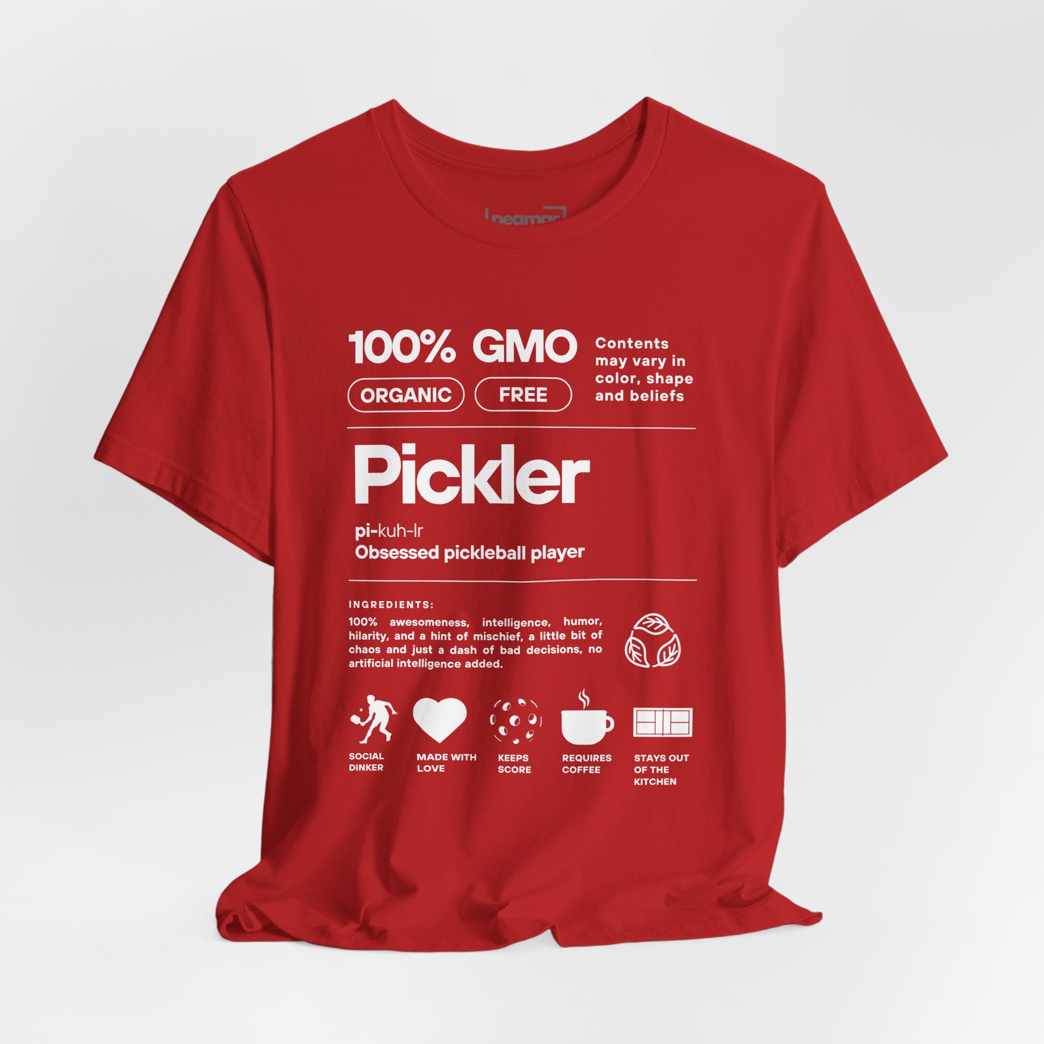 Men's Pickler Funny Definitions T-Shirt with white text, lightweight activewear perfect for pickleball enthusiasts.