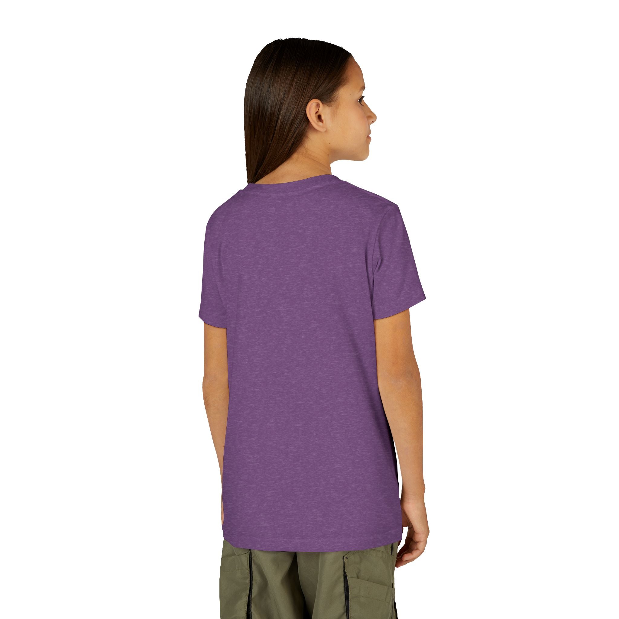 Youth neon pickleball graphic t-shirt for kids, featuring colorful "Let's Play Pickleball" design on a kids' casual shirt.