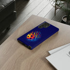 Matrix Burst Pickleball Phone Case by Printify on iPhone, Samsung, and Google Pixel, featuring a colorful pickleball design.