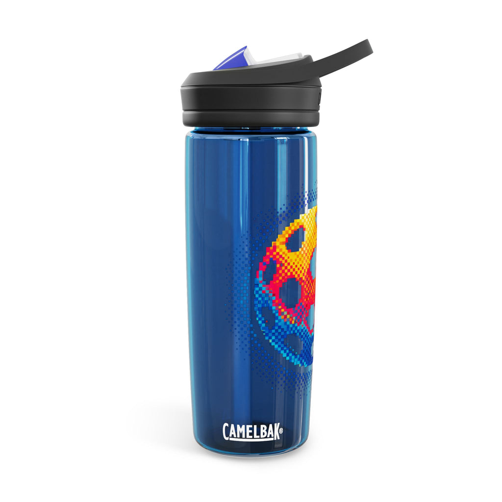 Printify Matrix Burst Pickleball CamelBak Eddy 20oz water bottle with colorful design, sports bottle with a reusable, leak-proof lid.