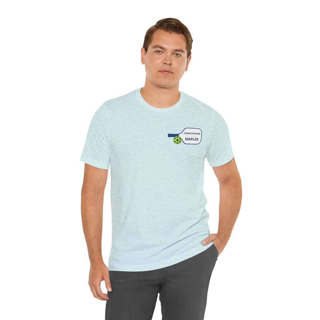 Personalized Pickleball T-Shirt | Custom Name & City Paddle Tee - Product Photo - PeaMacTees