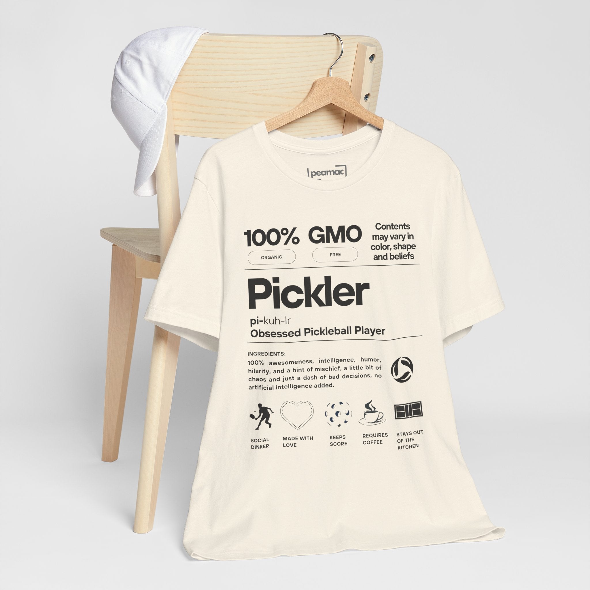 Men's black Pickler Funny Definitions T-Shirt featuring pickleball-themed text in a lightweight, comfortable activewear style.