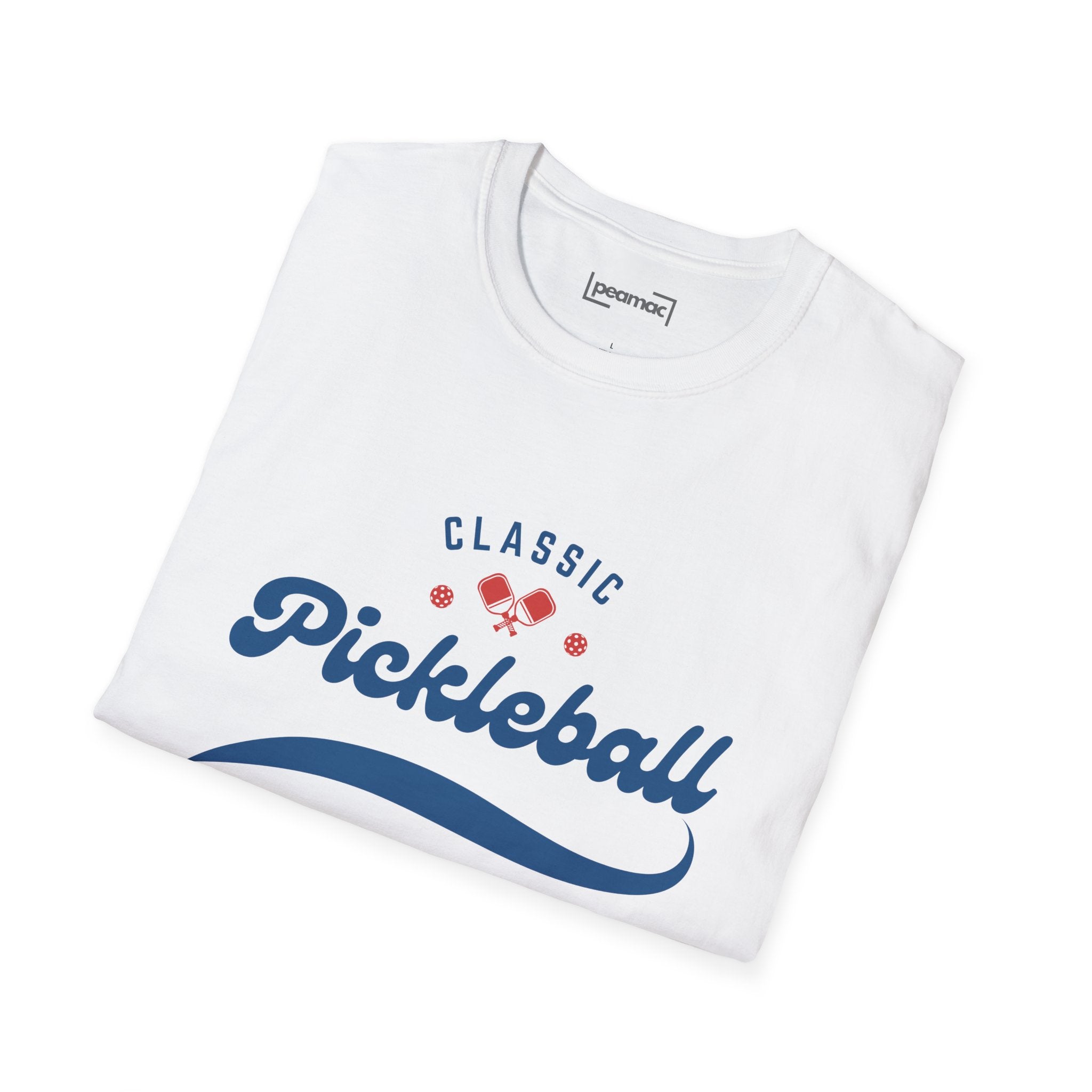 Unisex Classic Red And Blue Retro Pickleball T-Shirt | Relaxed Fit, Soft & Comfy Tee | Lightweight Activewear | Player Gift