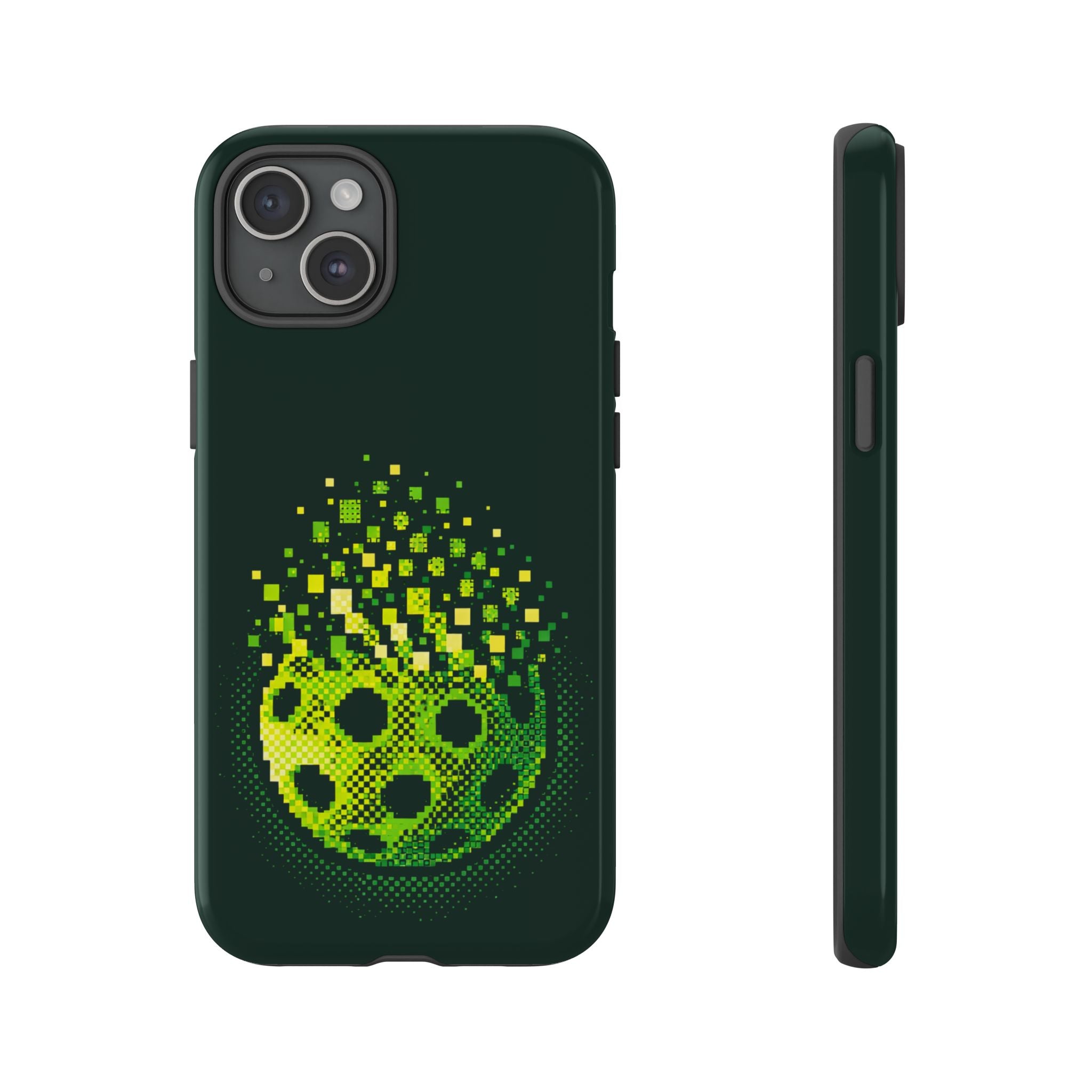 Pixelated Pickleball Electric Green Phone Case —  Compatible with iPhone, Samsung & Google Pixel-PeaMac Tees