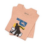 Women's retro-inspired pickleball T-shirt with vertical "PICKLEBALL" back print, from Printify, casual sportswear.