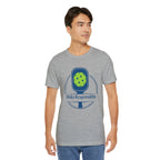 Dinks Responsibly pickleball T-shirt with graphic of paddle and ball, casual funny pickleball shirt by Printify