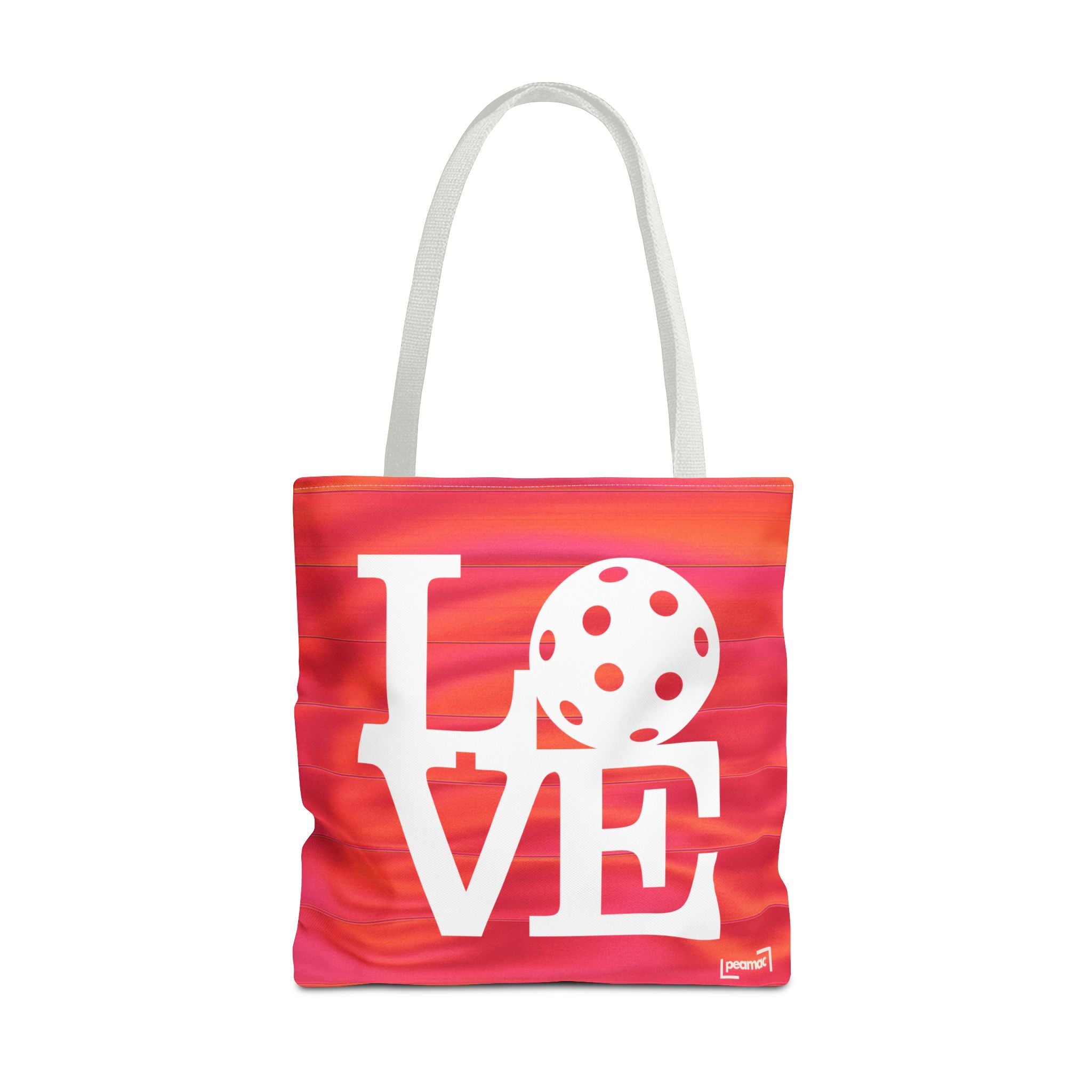 LOVE Pickleball Tote Bag — Sporty Orange & Pink Large Carryall
