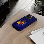 Matrix Burst Pickleball phone case by Printify for iPhone, Samsung, and Google Pixel, featuring colorful pickleball design.