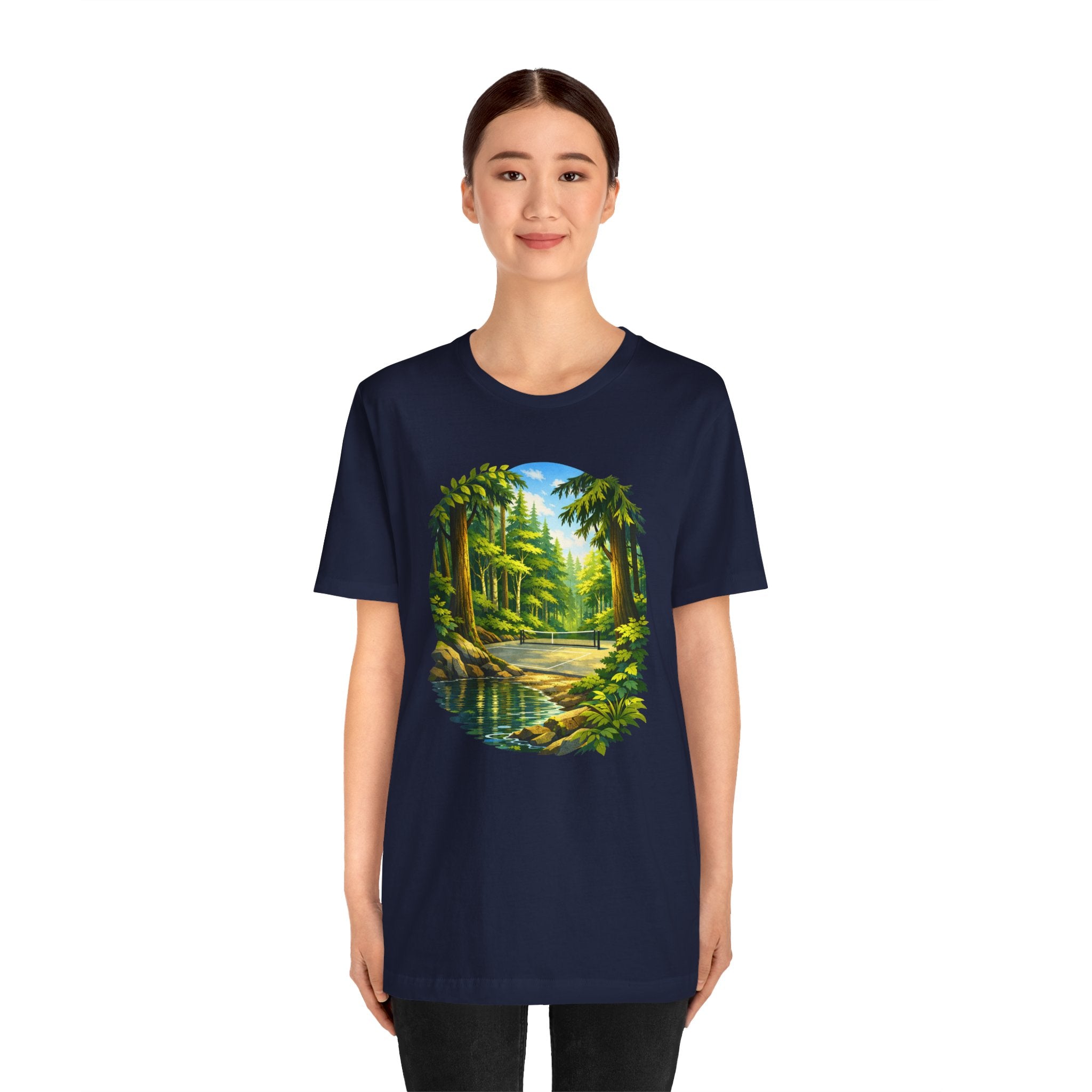 Bainbridge Island Hidden Pickleball Forest T-Shirt | Pacific Northwest Outdoor Court Graphic Tee | Unisex Pickleball Apparel