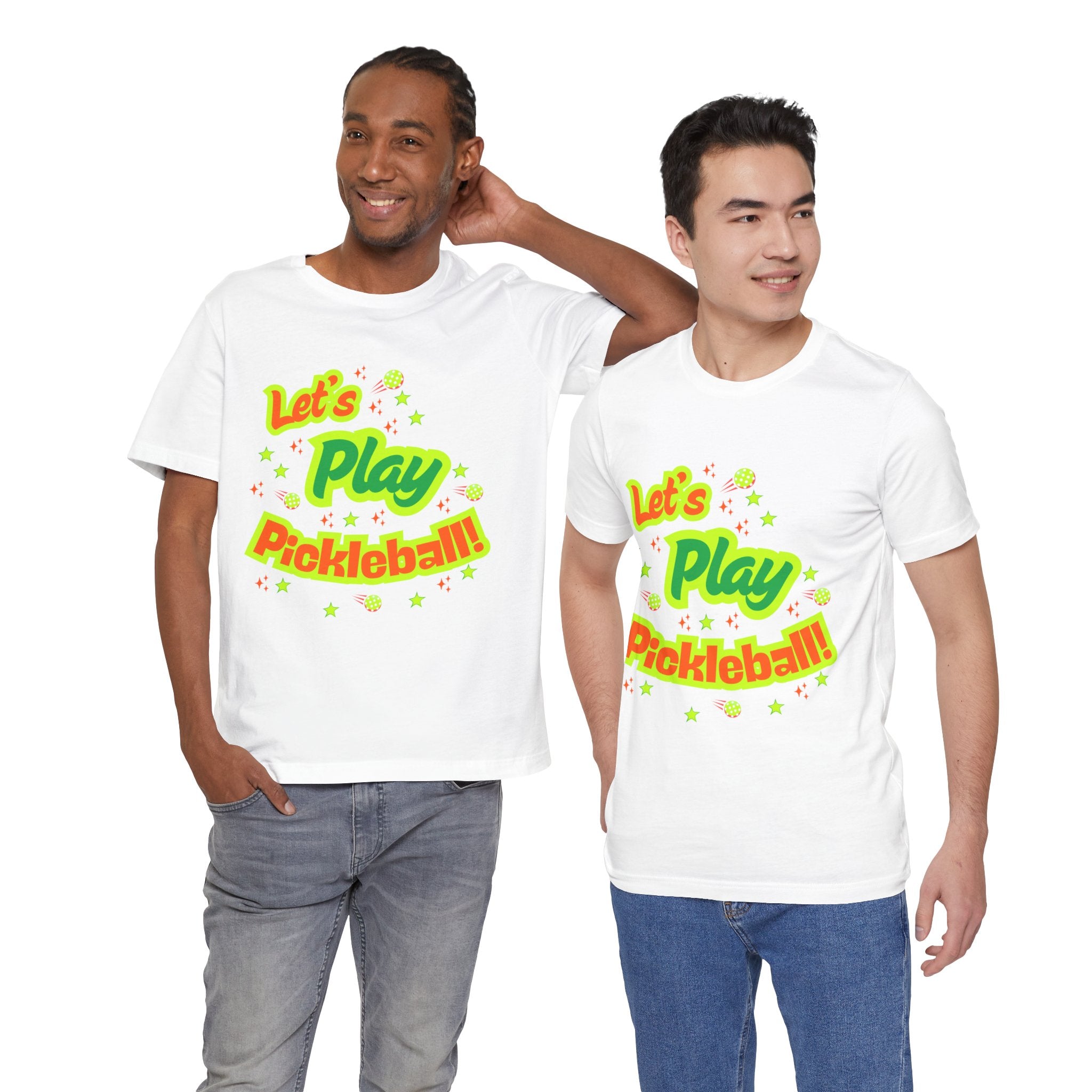Unisex Let’s Play Pickleball Tee | Bright Tees for Every Player | Vibrant Active Sport Graphic T-Shirt | Gift for Men & Women