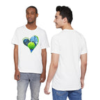 White Pickleball T-shirt with "My Heart Belongs to Pickleball" slogan, printed by Printify, for players and fans.