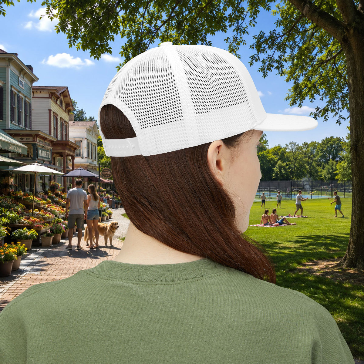 The Best Part of My Day Embroidered Pickleball Trucker Hat back female