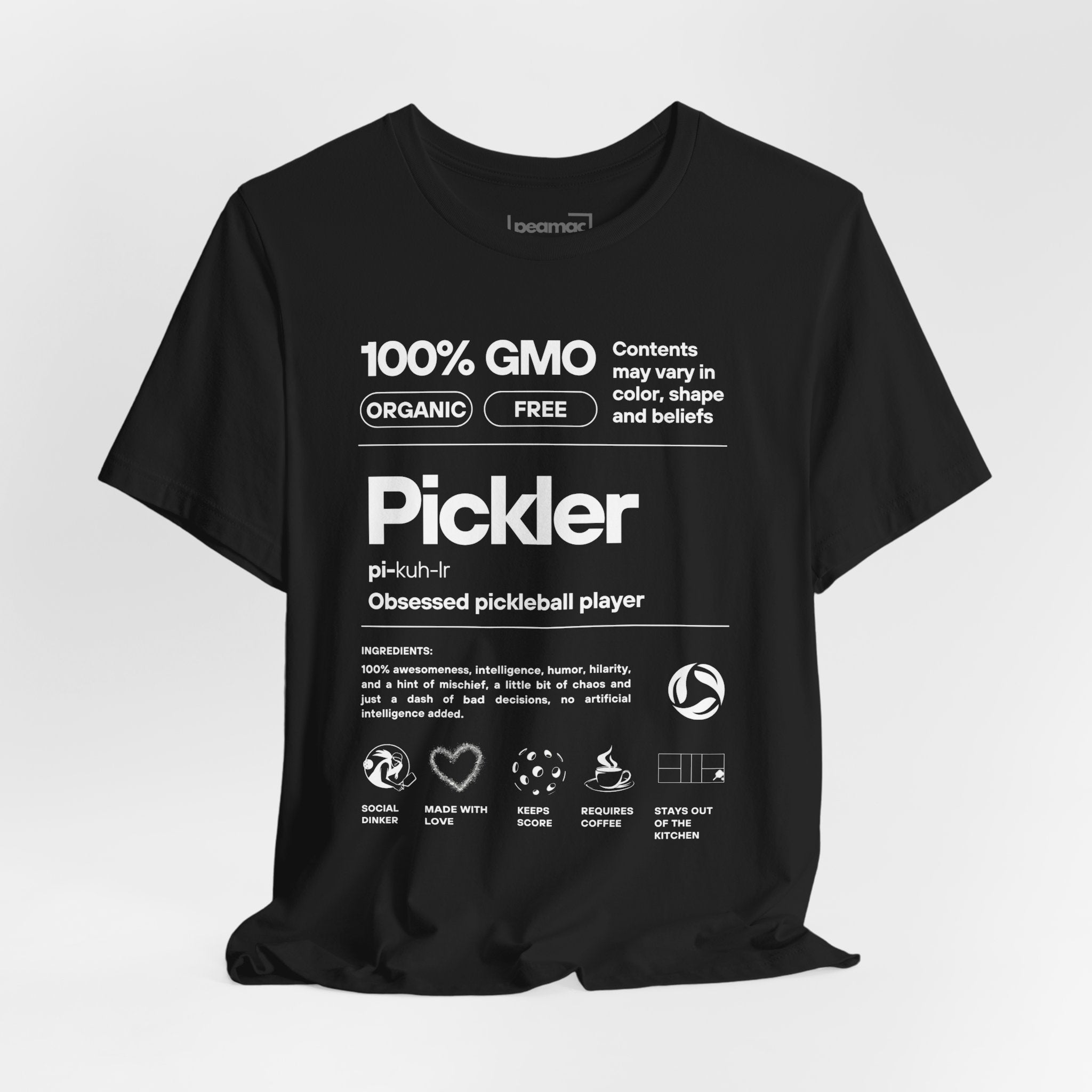 Women's Pickler Funny Definitions T-Shirt featuring white text, lightweight activewear, perfect for pickleball enthusiasts by Printify.