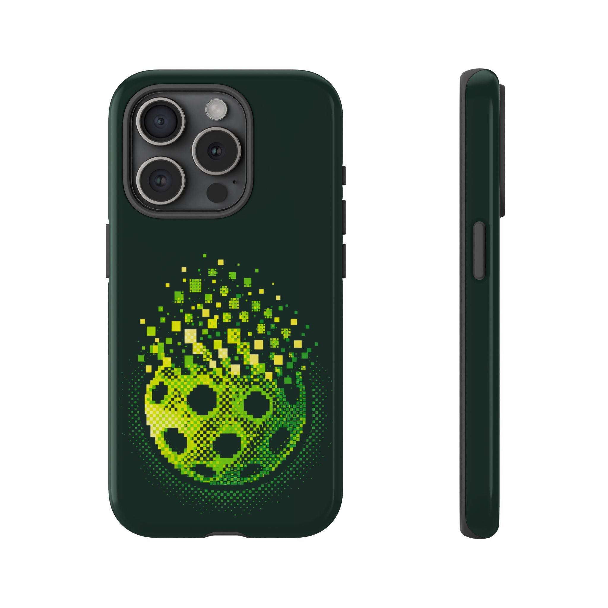 Pixelated Pickleball Electric Green Phone Case —  Compatible with iPhone, Samsung & Google Pixel-PeaMac Tees