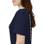 Women's retro-inspired pickleball T-shirt with vertical 'PICKLEBALL' back print, stylish casual sportswear from Printify.