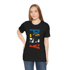 Women's retro-inspired pickleball T-shirt with vertical 'PICKLEBALL' back print, by Printify, casual sportswear tee.